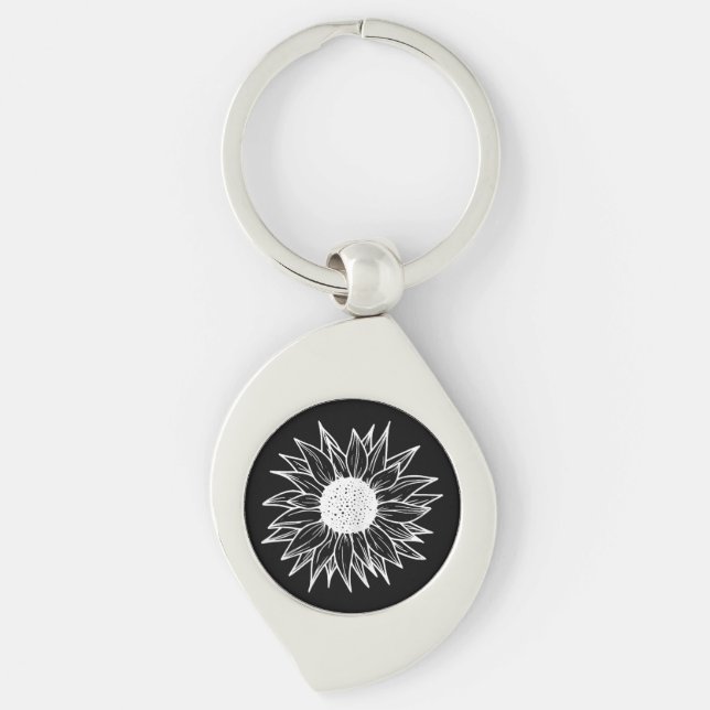 Chaveiro Flor Bonito girassol multicolorido (Frente)