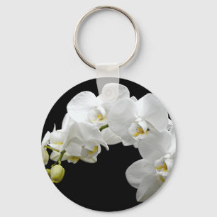 Chaveiro Flor branco de orquídea