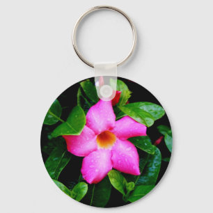Chaveiro Flor cor-de-rosa molhada