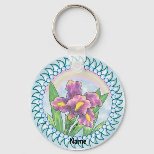 Chaveiro flor da íris das pérolas