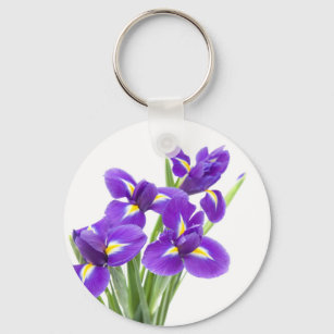 Chaveiro flor da íris púrpura