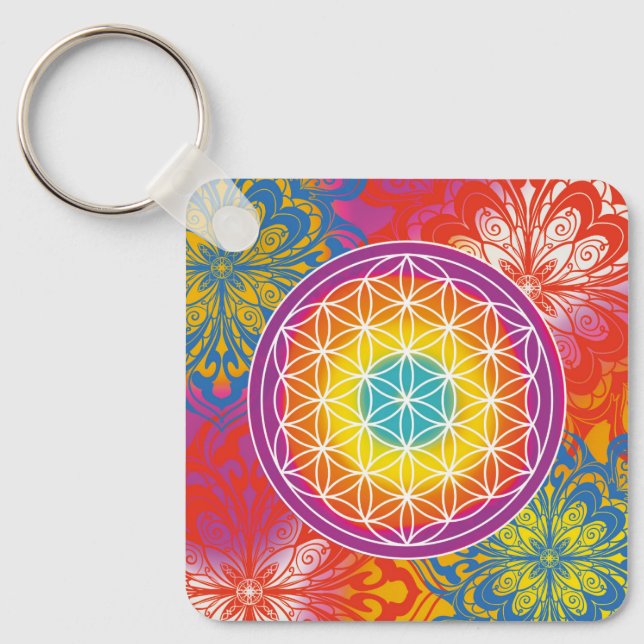Chaveiro Flor da vida mandala zen (Frente)
