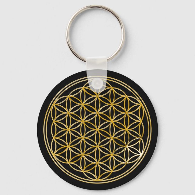 Chaveiro Flor Da Vida | ouro, pequeno (Frente)