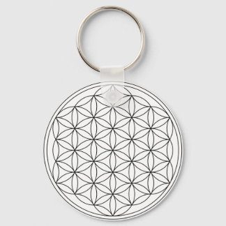 Chaveiro Flor da vida (preto e branco)