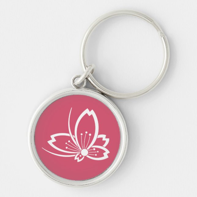 Chaveiro Flor de cereja com forma de borboleta (Frente)