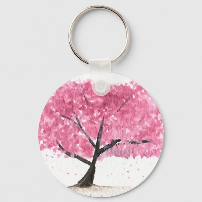 Chaveiro Flor de cereja rosa (Frente)