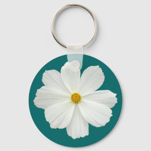 Chaveiro Flor de Cosmos Branco