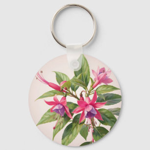 Chaveiro Flor de fúcsia rosa vibrante
