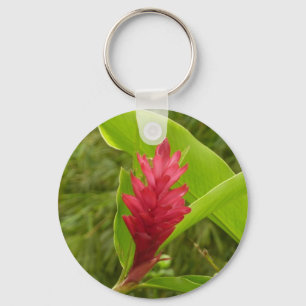 Chaveiro Flor de Gengibre Vermelho (Alpinia) Tropical