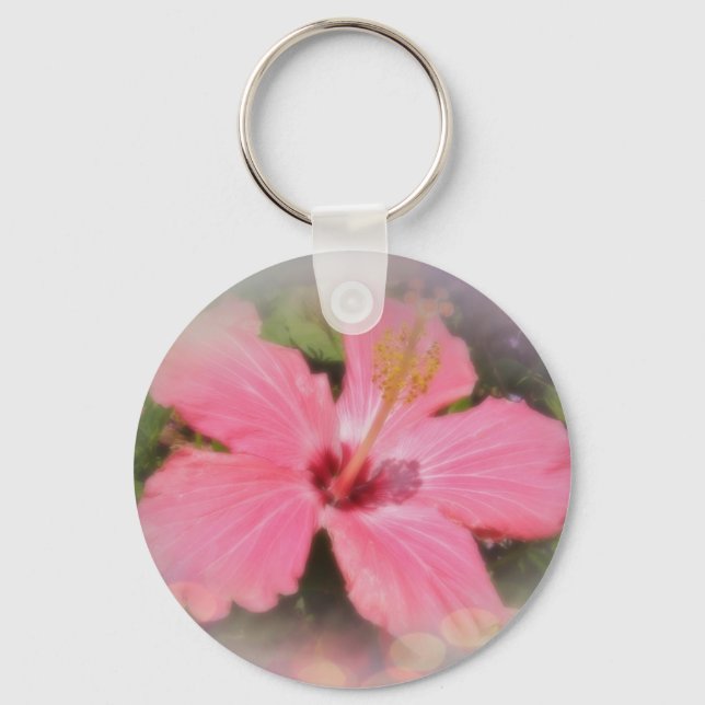 Chaveiro Flor de Hibiscus Rosa (Frente)