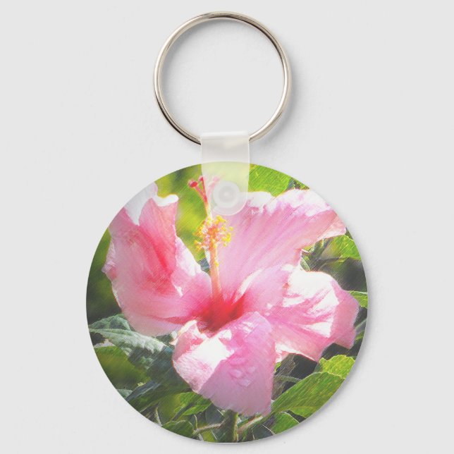 Chaveiro Flor de Hibiscus Rosa (Frente)