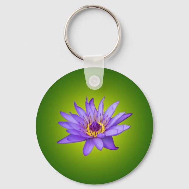 Chaveiro Flor de Lírio Aquático Roxo do Lago (Frente)