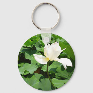Chaveiro Flor de Lotus Branco