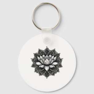Chaveiro Flor de Lótus de Meditação de Yoga no Fluxo de Lót