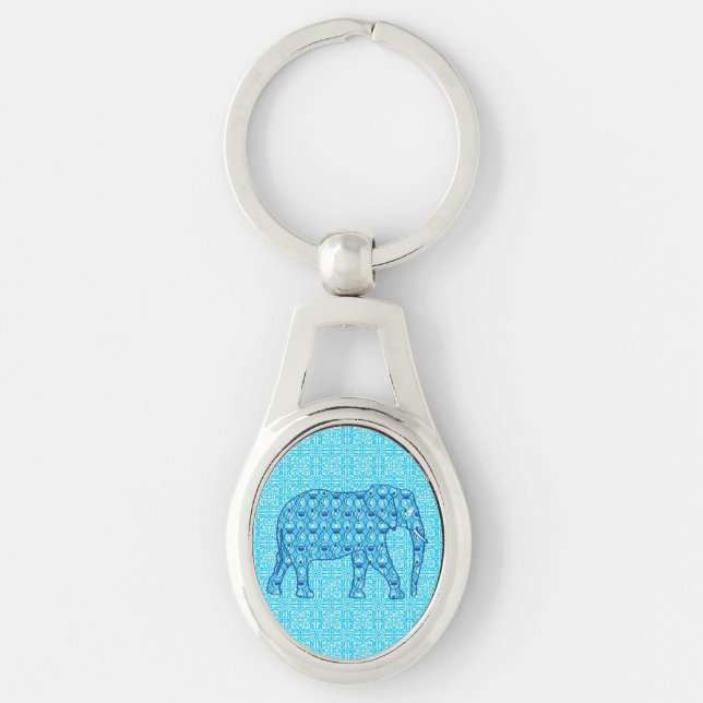Chaveiro Flor de lótus elefante - turquesa (Frente)