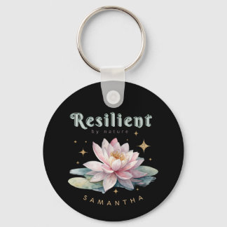 Chaveiro flor de lótus em aquarela personalizada motivacion