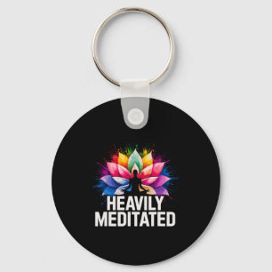 Chaveiro Flor de Lótus Meditada Pesadamente Ioga Aquarela Z