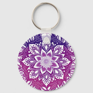 Chaveiro Flor de Mandala Roxo