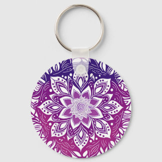 Chaveiro Flor de Mandala Roxo