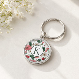 Chaveiro Flor de Mirtilo com Monograma Personalizado