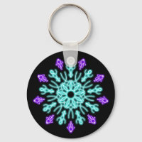 Flor de néon roxa e turquesa