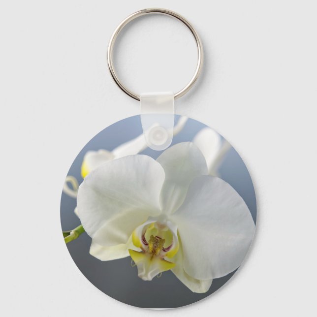 Chaveiro Flor de Orquídea Branca (Frente)
