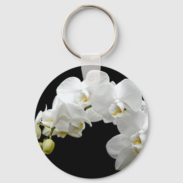 Chaveiro Flor de Orquídea Branca (Frente)