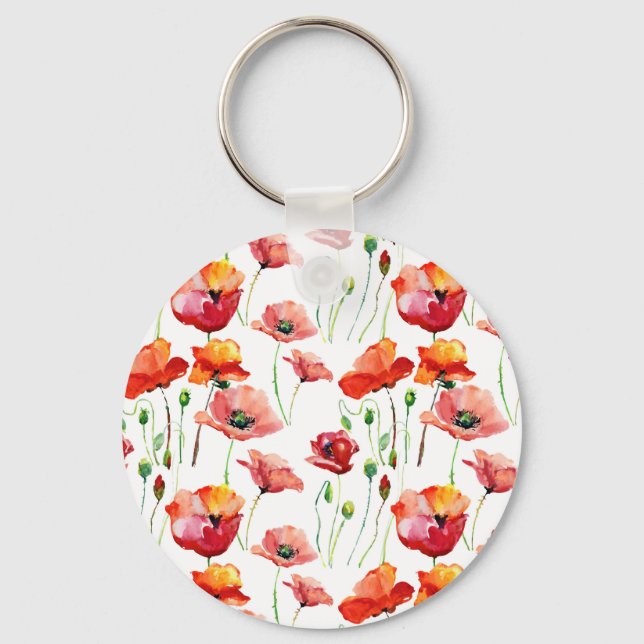 Chaveiro Flor De Papoila: Simples Fundo Sem Olhos. (Frente)