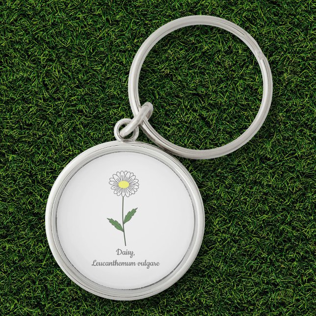Chaveiro Flor de Pastel de Margarida Botânica (Botanical Daisy Flower Keychain)