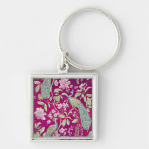 Chaveiro Flor de pavão de Fuchsia Chinoiserie