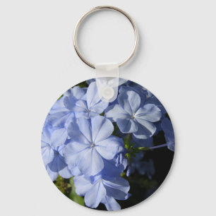 Chaveiro Flor de Plumbago Azul Havaiano Suporte de Acrílico