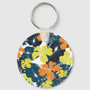 Chaveiro Flor de primavera: Textura Floral Vintage