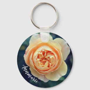 Chaveiro Flor de Rosa do Peachy Orange Garden Personalizada