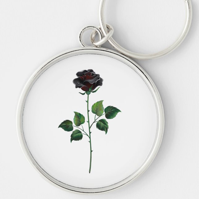 Chaveiro Flor de rosa preta (Frente)