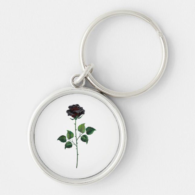 Chaveiro Flor de rosa preta (Frente)