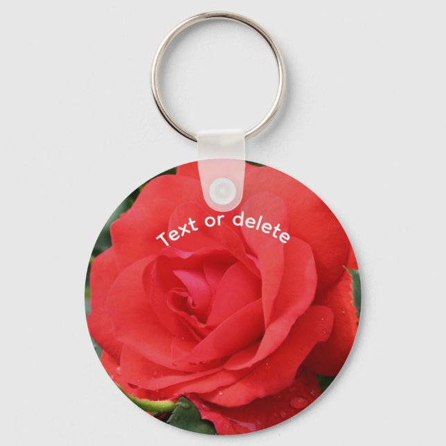 Chaveiro Flor de rosa vermelha Personalizado (Frente)