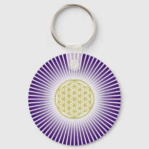 Chaveiro Flor de Vida / Blume des Lebens - raios brancos