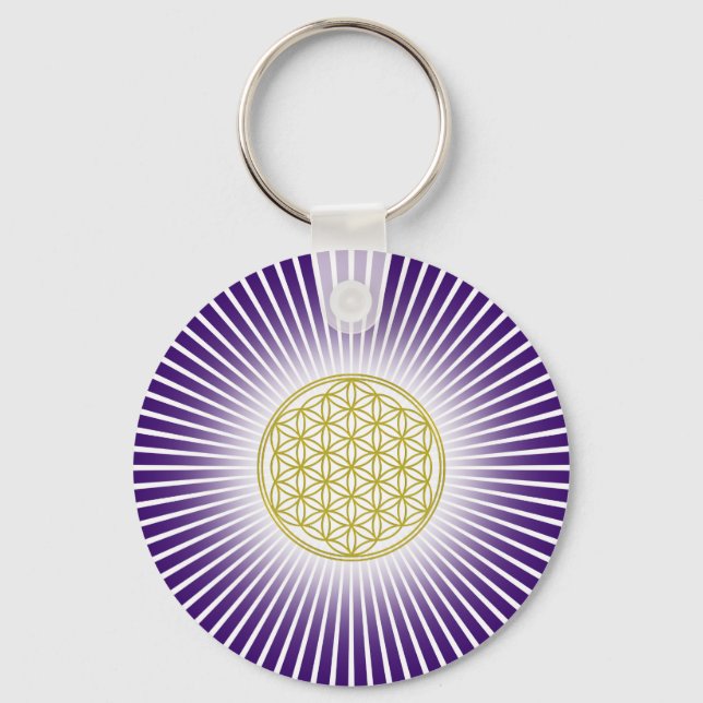 Chaveiro Flor de Vida / Blume des Lebens - raios brancos (Frente)