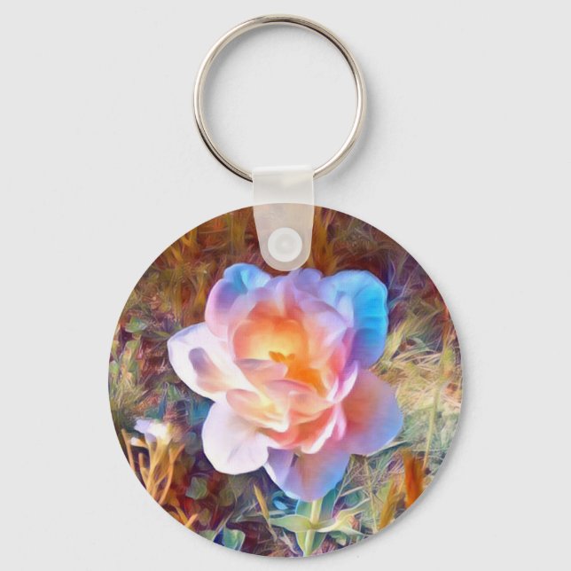 Chaveiro Flor Estilizada Colorida (Frente)