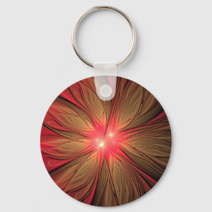 Chaveiro Flor fractal de fanfarrão vermelho