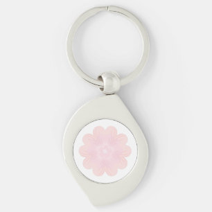 Chaveiro Flor Gráfica Rosa Pastel Suave