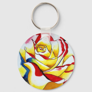 Chaveiro Flor híbrida vermelha do rosa de chá