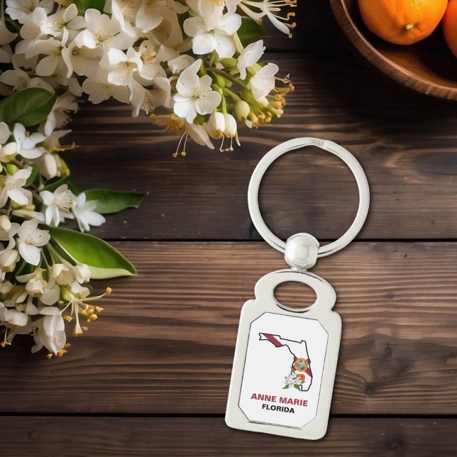 Chaveiro Flor Laranja do Estado de Sinalizador da Flórida P (Criador carregado)