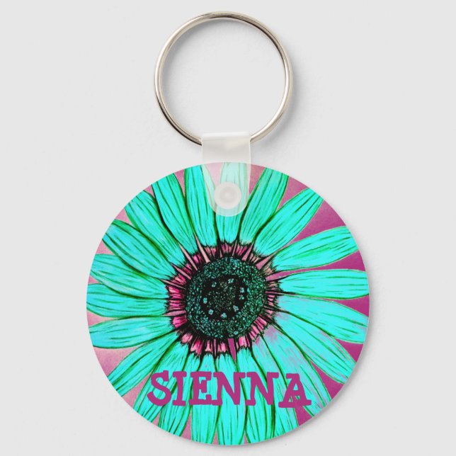 Chaveiro Flor personalizado esboçado (Frente)