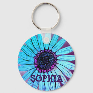 Chaveiro Flor personalizado esboçado