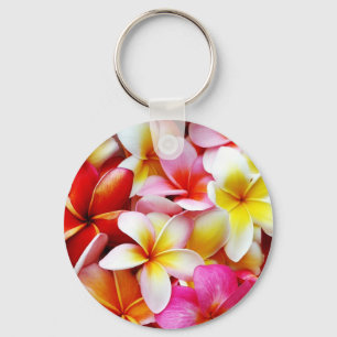 Chaveiro Flor Plumeria Frangipani Hawaii Personalizado