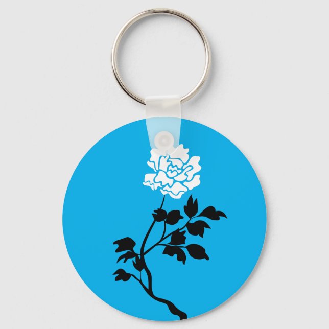 Chaveiro Flor Preto e Branco (Frente)