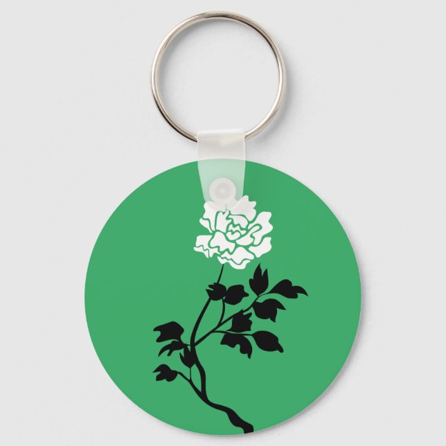 Chaveiro Flor Preto e Branco (Frente)
