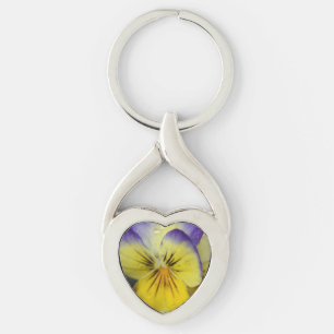Chaveiro Flor púrpura e amarela