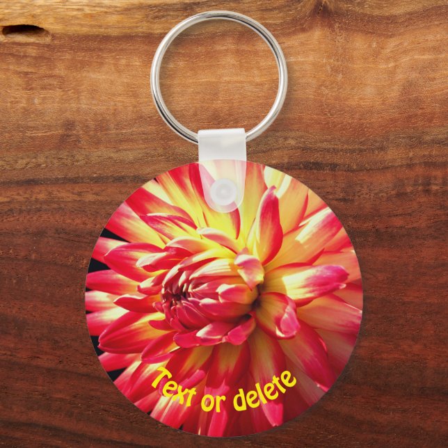 Chaveiro Flor Red Dahlia Vibrante Personalizada (Frente)
